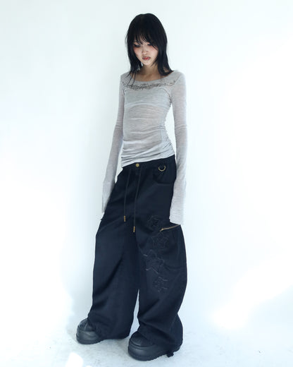 Gauze Top Heather Grey