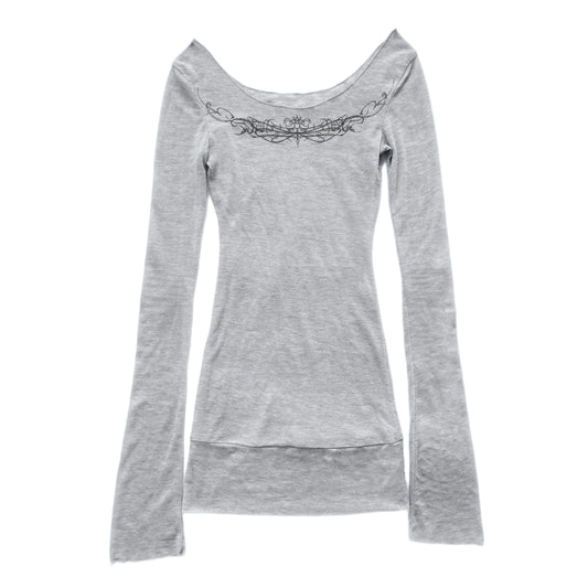 Gauze Top Heather Grey